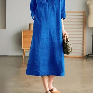 Source Unknown Royal Blue Midi Dress